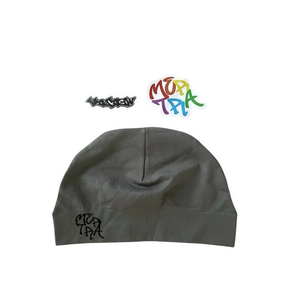 Mertra Sprinter Beanie Hat Gray O/S with stickers New - Picture 1 of 12